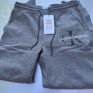 Calvin Klein Men's Monogram Logo Jogger Sweatpants size S great heather
